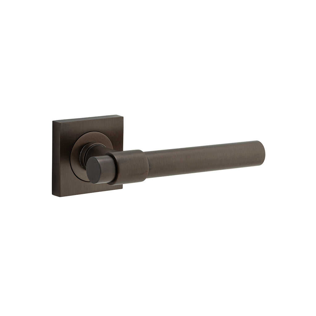 Helsinki Lever - Square Rose Signature Brass / Passage / Lever Set Only
