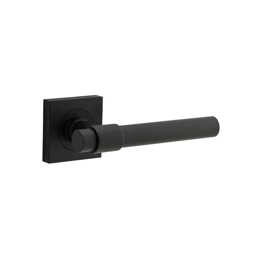 Helsinki Lever - Square Rose Matt Black / Passage / Lever Set Only
