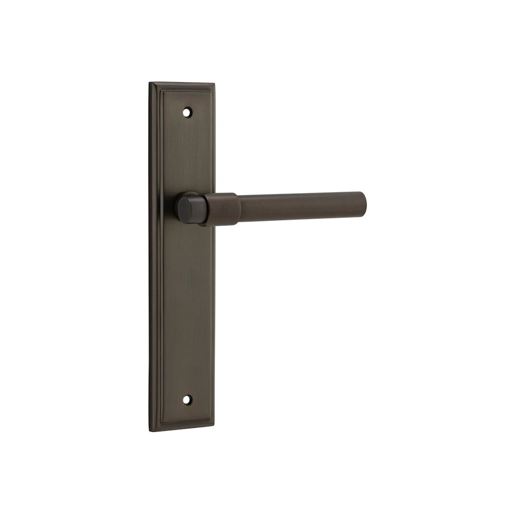 Helsinki Lever - Stepped Backplate Signature Brass / Passage / Lever Set Only