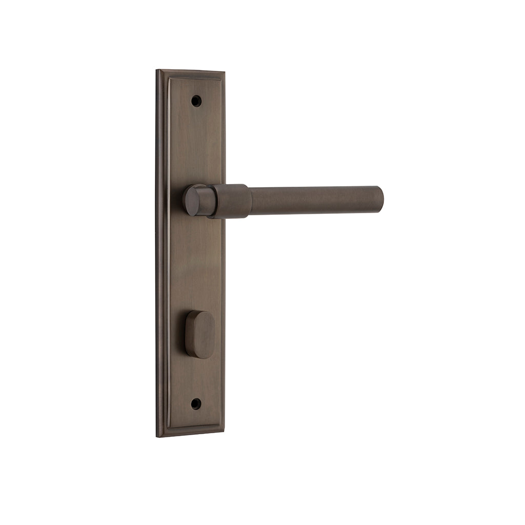 Helsinki Lever - Stepped Backplate Signature Brass / Privacy / Lever Set Only