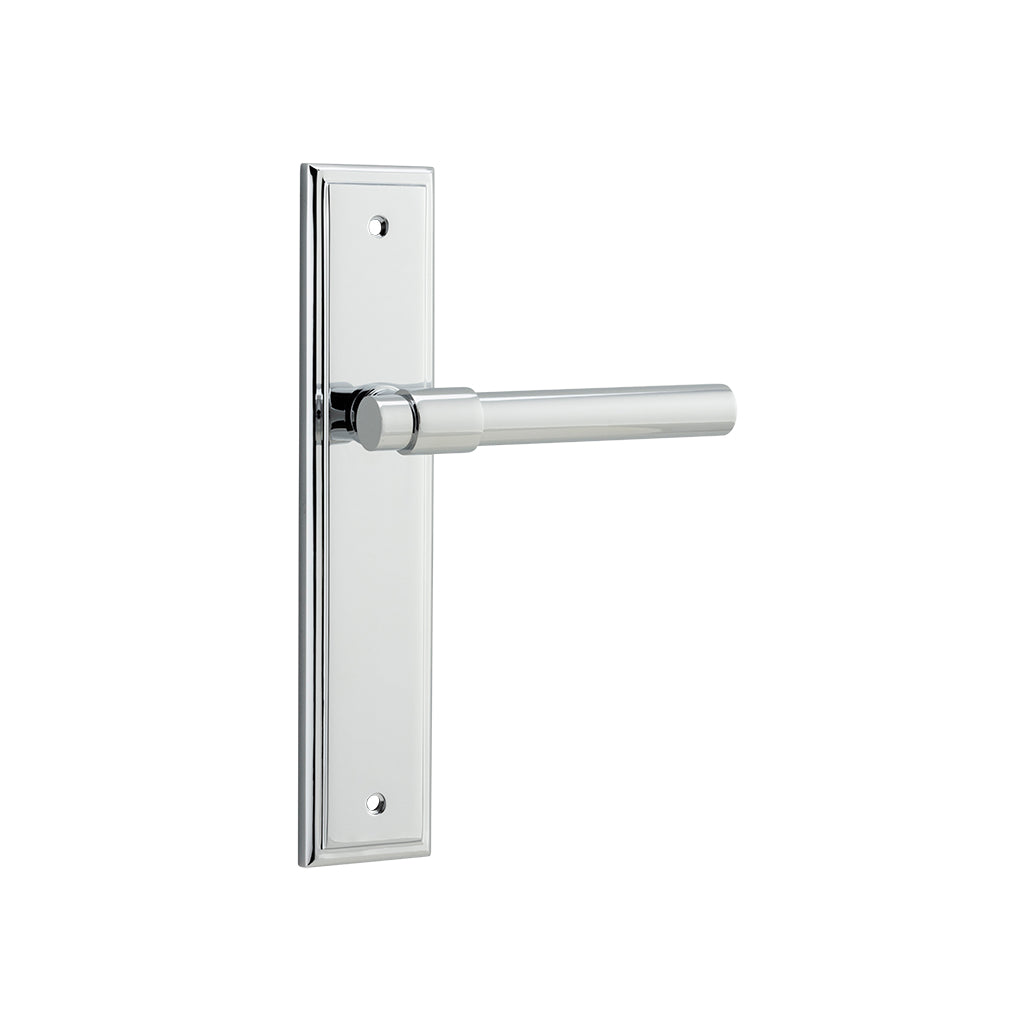 Helsinki Lever - Stepped Backplate Polished Chrome / Passage / Lever Set Only