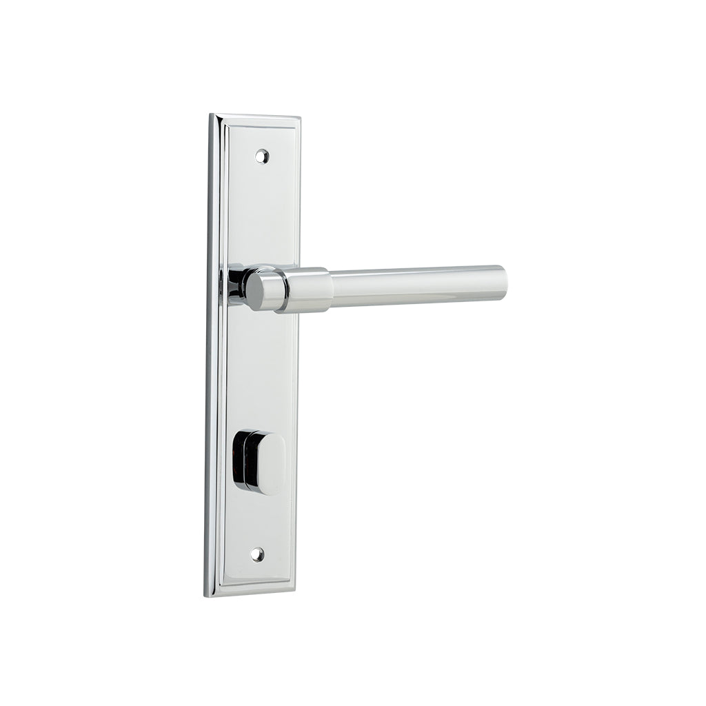Helsinki Lever - Stepped Backplate Polished Chrome / Privacy / Lever Set Only