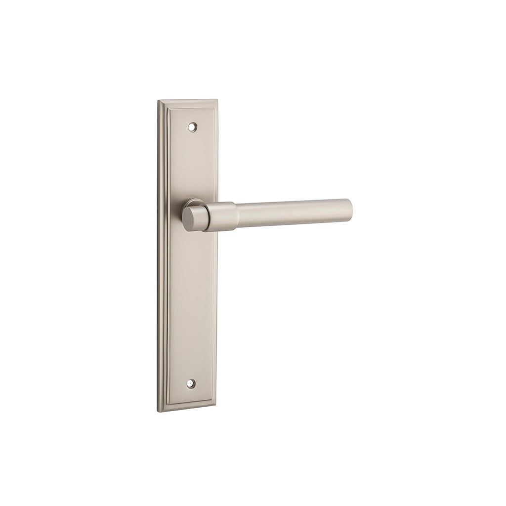 Helsinki Lever - Stepped Backplate Satin Nickel / Passage / Lever Set Only