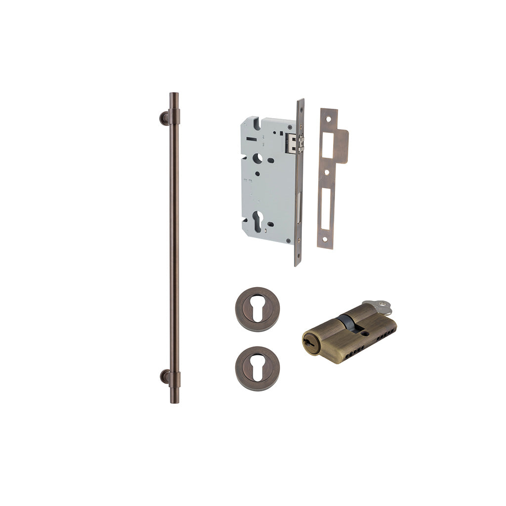 Helsinki Pull Handle Signature Brass / 600mm / Entrance Kit Dual Function (Key-Key)