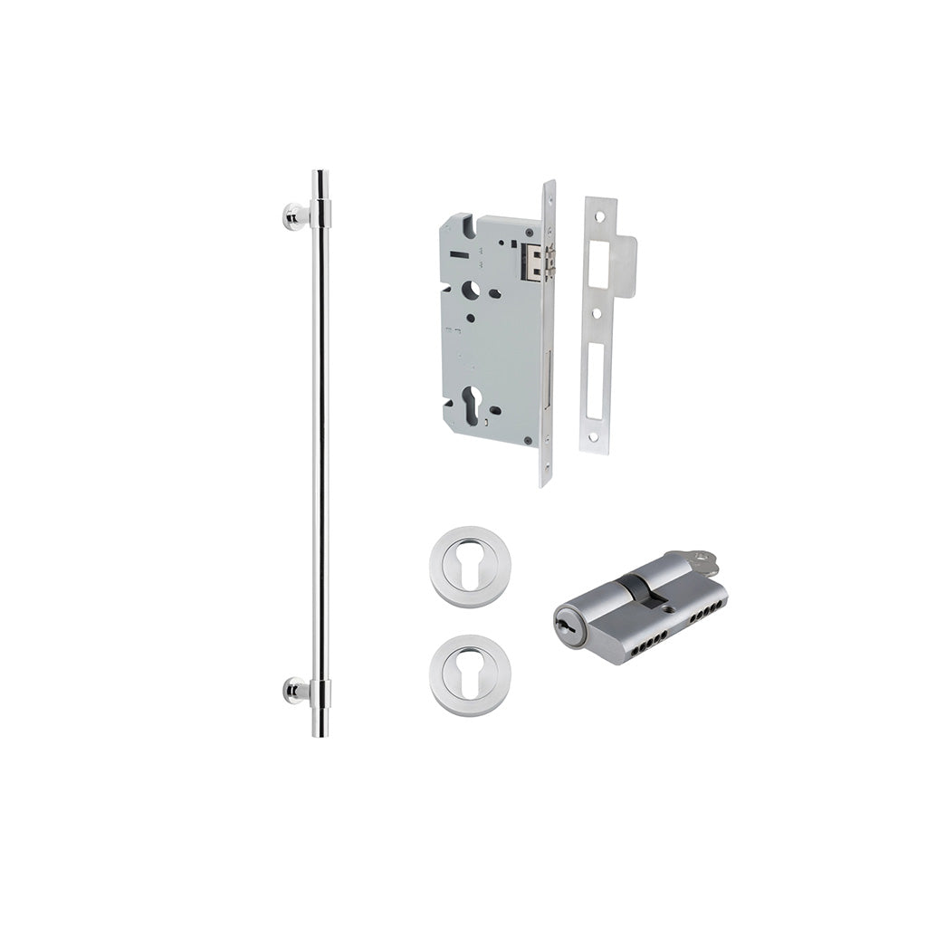 Helsinki Pull Handle Brushed Chrome / 600mm / Entrance Kit Dual Function (Key-Key)
