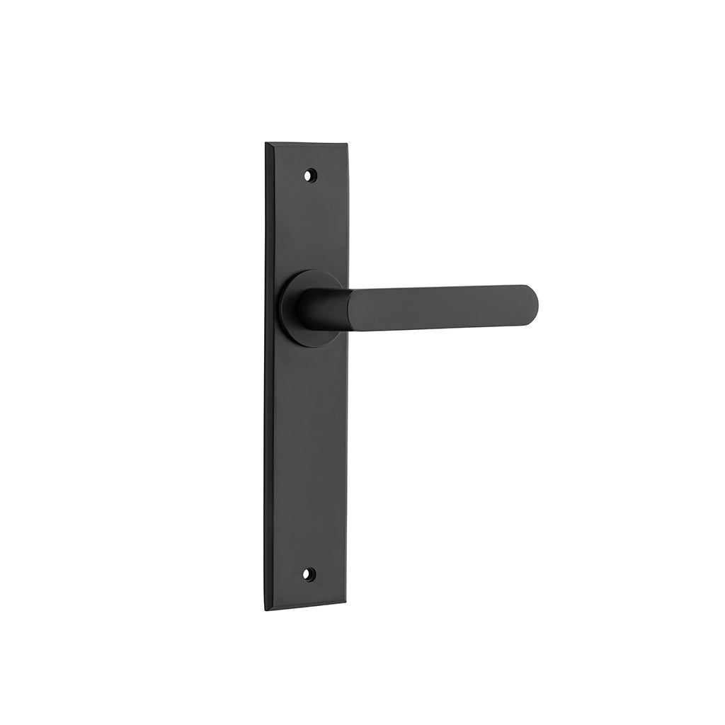 Osaka Lever - Chamfered Backplate Matt Black / Passage / Lever Set Only