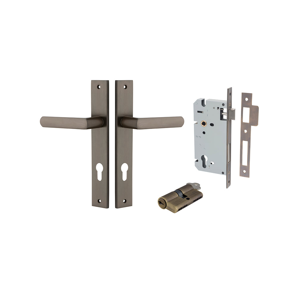 Osaka Lever - Rectangular Backplate Signature Brass / Entrance / Entrance Kit Dual Function (Key-Key)