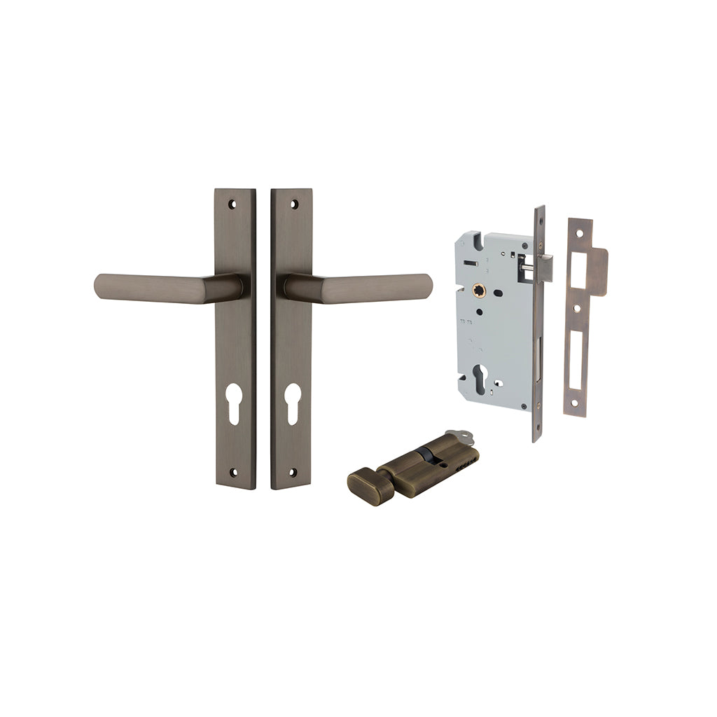 Osaka Lever - Rectangular Backplate Signature Brass / Entrance / Entrance Kit (Key-Thumb)