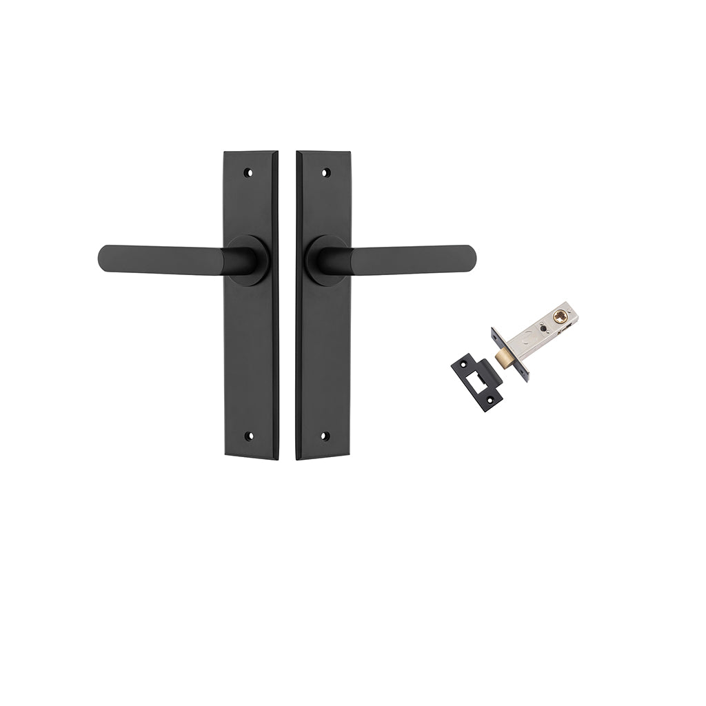 Osaka Lever - Chamfered Backplate Matt Black / Passage / Passage Kit