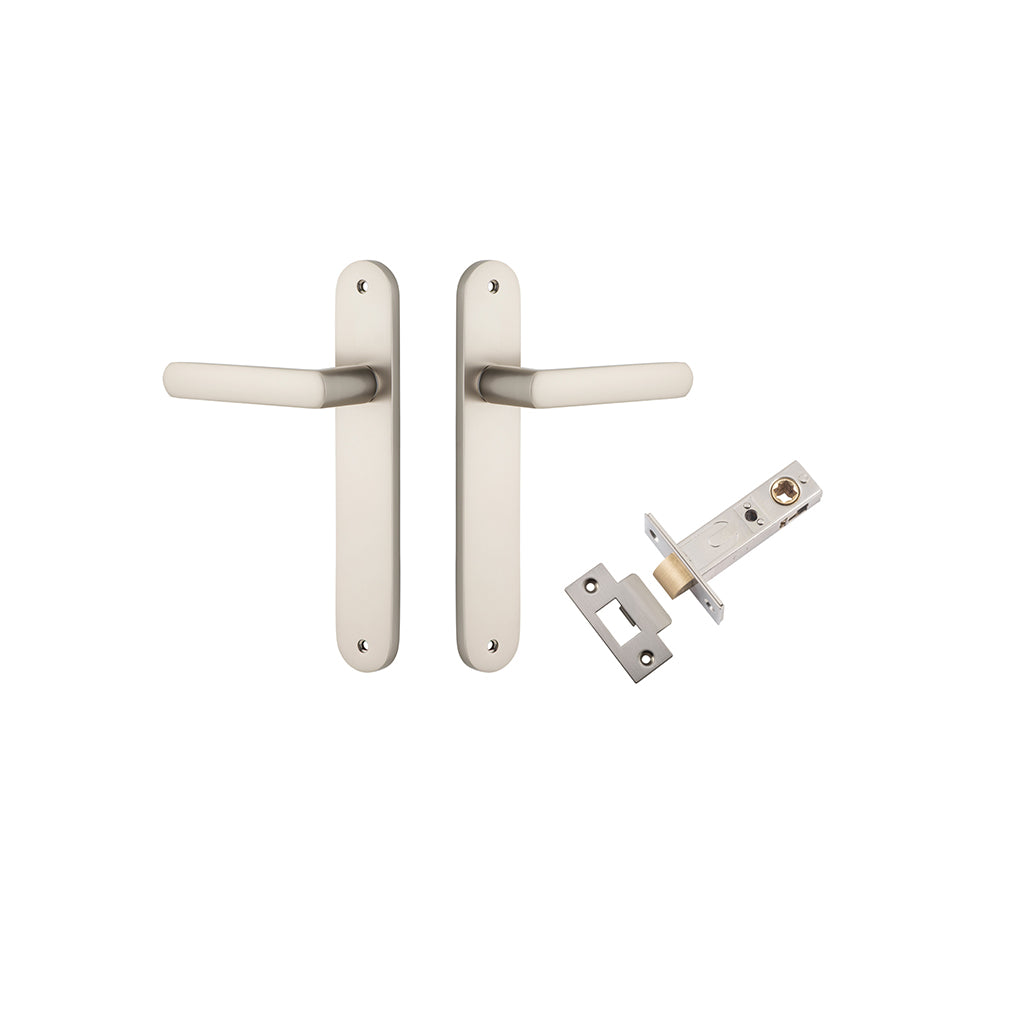 Osaka Lever - Oval Backplate Satin Nickel / Passage / Passage Kit