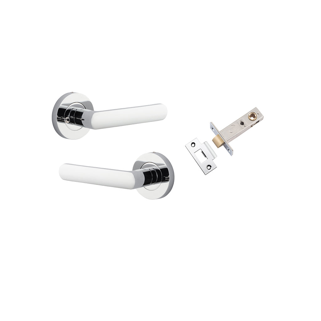 Osaka Lever - Round Rose Polished Chrome / Privacy / Inbuilt Privacy Kit