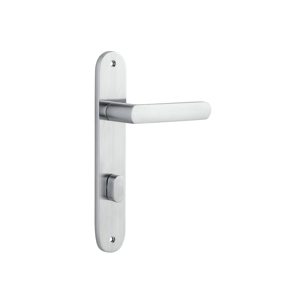Osaka Lever - Oval Backplate Brushed Chrome / Privacy / Lever Set Only