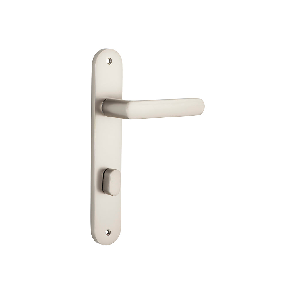 Osaka Lever - Oval Backplate Satin Nickel / Privacy / Lever Set Only
