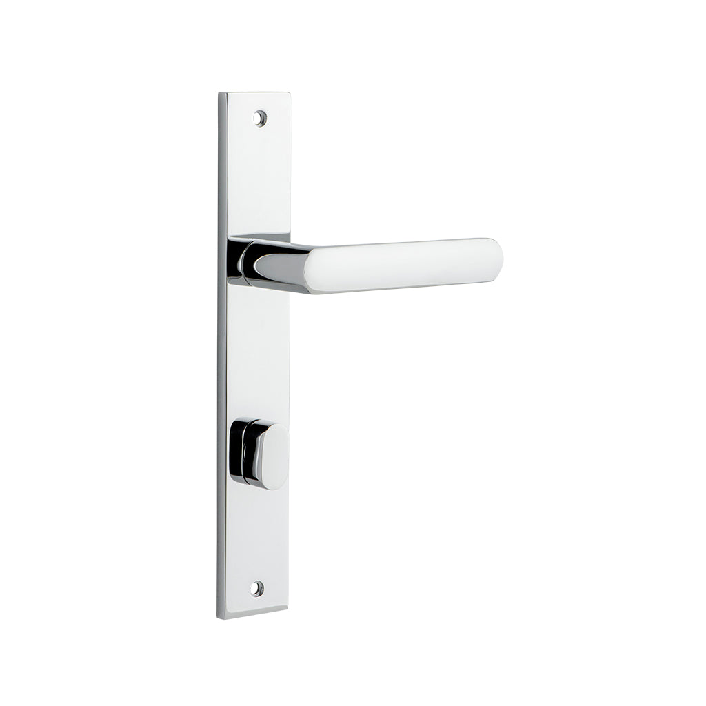 Osaka Lever - Rectangular Backplate Polished Chrome / Privacy / Lever Set Only