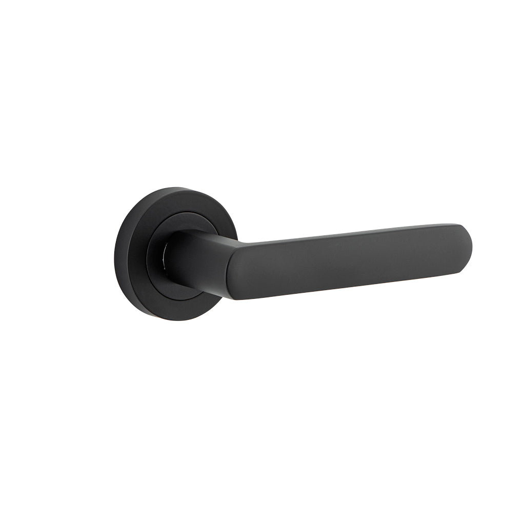 Osaka Lever - Round Rose Matt Black / Passage / Lever Set Only