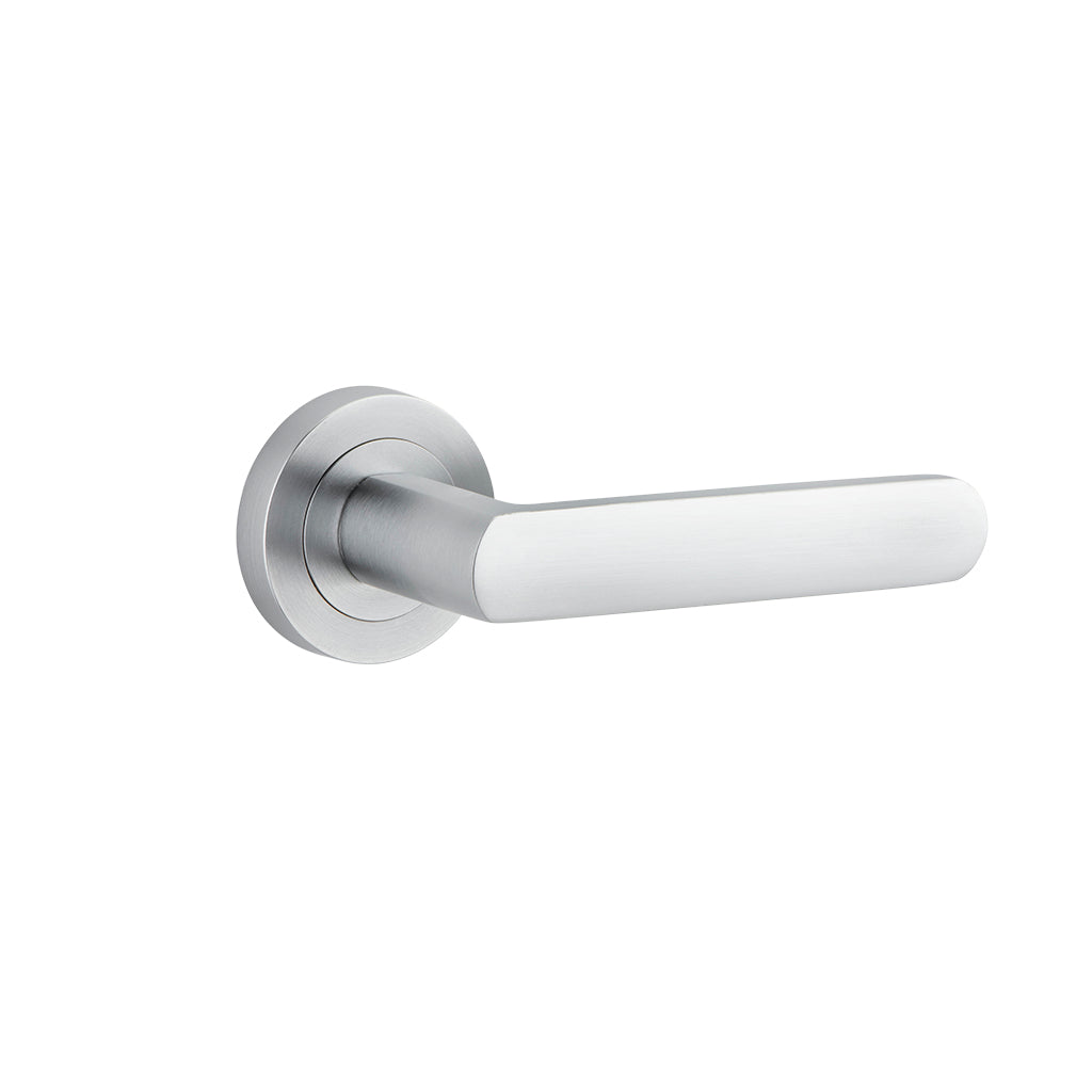 Osaka Lever - Round Rose Brushed Chrome / Passage / Lever Set Only