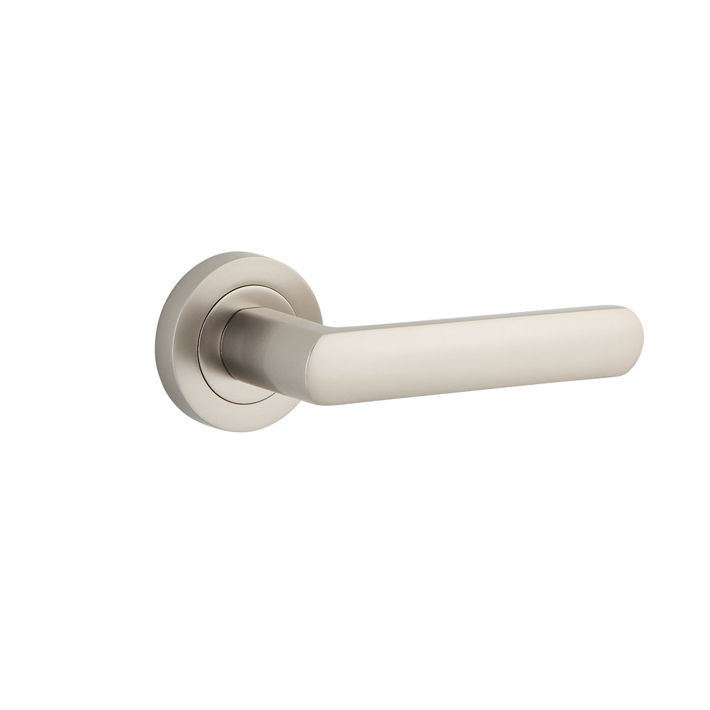 Osaka Lever - Round Rose Satin Nickel / Passage / Lever Set Only