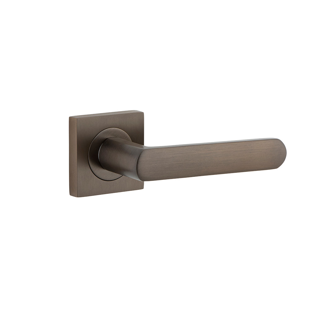 Osaka Lever - Square Rose Signature Brass / Passage / Lever Set Only