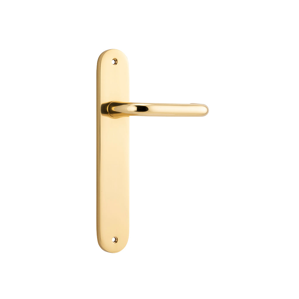 Oslo Lever - Oval Backplate Polished Brass / Passage / Lever Set Only