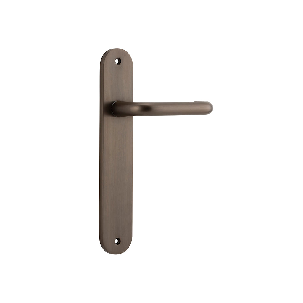 Oslo Lever - Oval Backplate Signature Brass / Passage / Lever Set Only