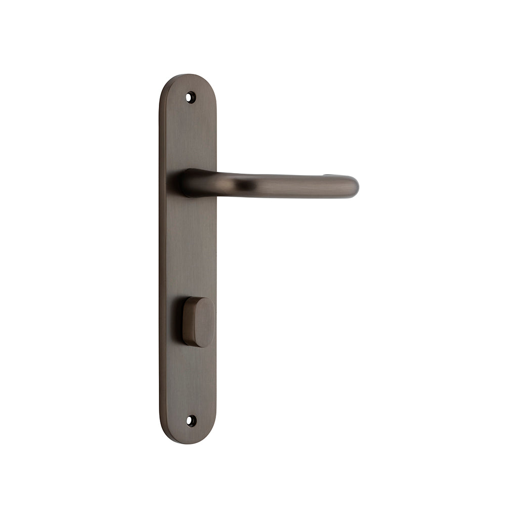 Oslo Lever - Oval Backplate Signature Brass / Privacy / Lever Set Only