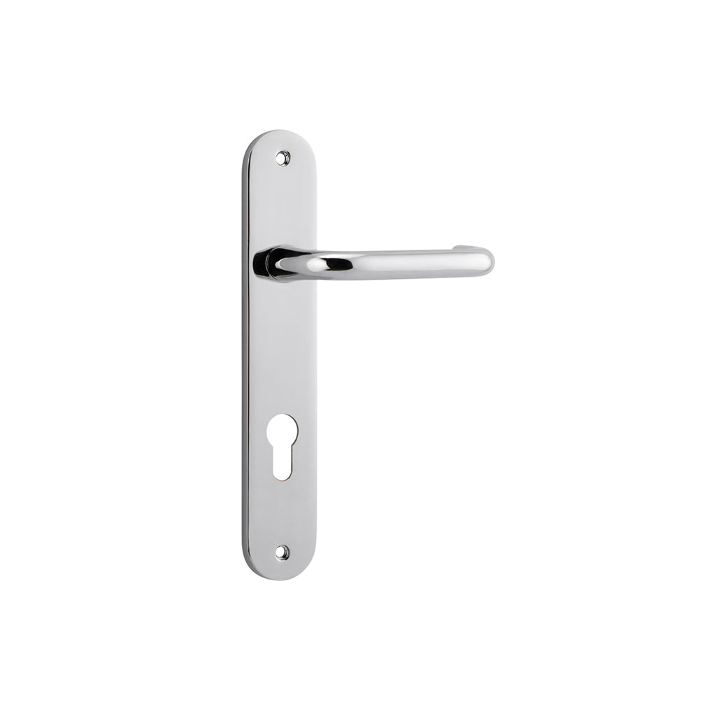 Oslo Lever - Oval Backplate Polished Chrome / Entrance / Lever Set Only