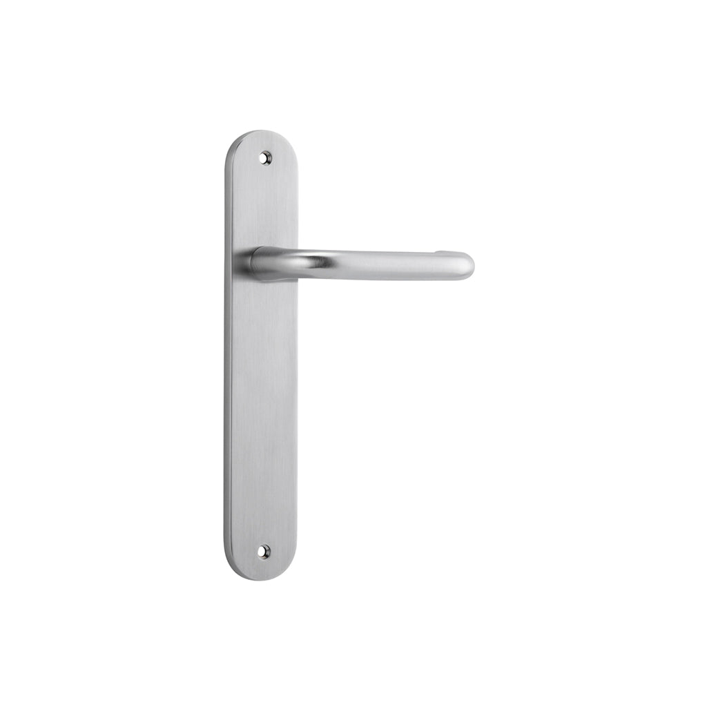 Oslo Lever - Oval Backplate Brushed Chrome / Passage / Lever Set Only