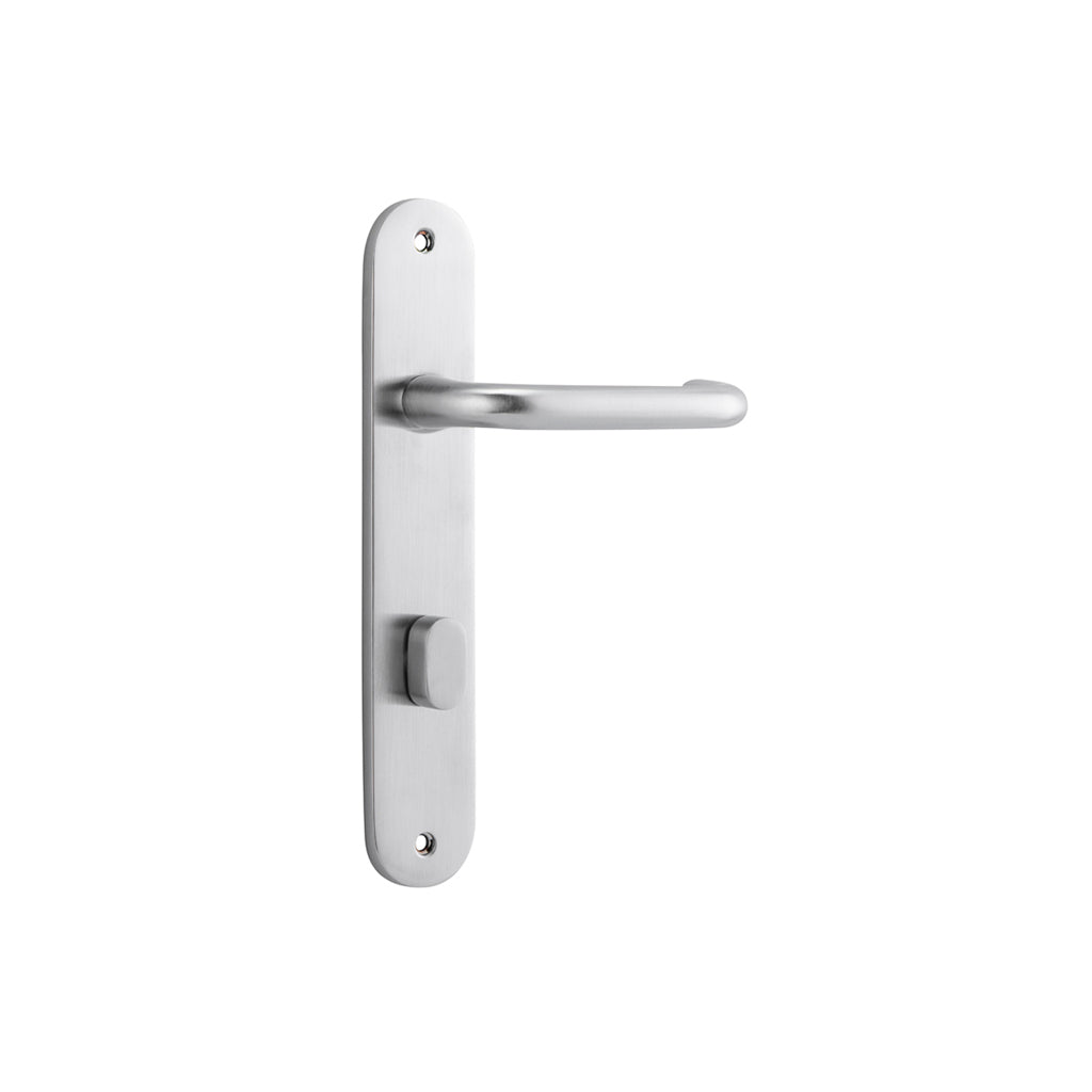 Oslo Lever - Oval Backplate Brushed Chrome / Privacy / Lever Set Only