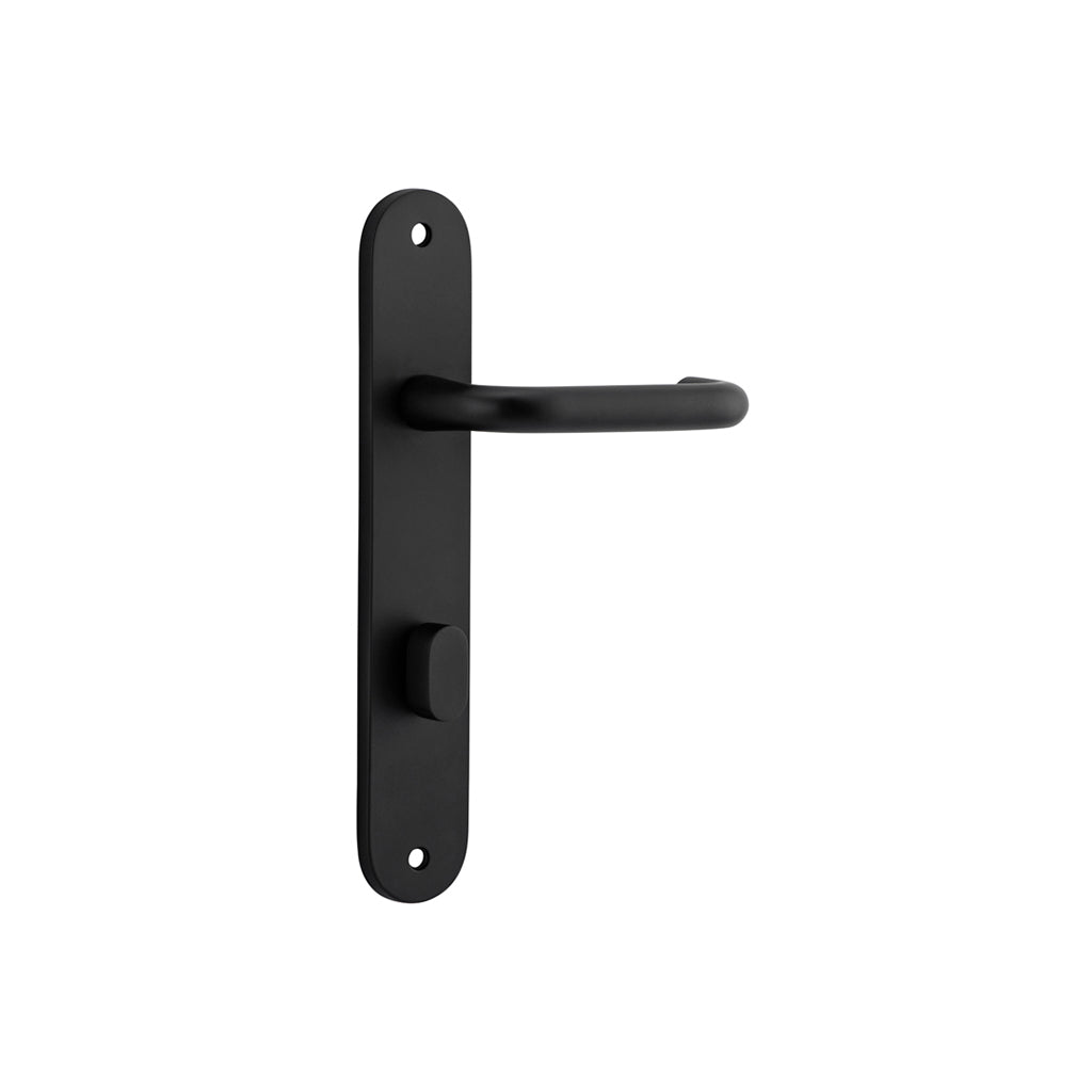 Oslo Lever - Oval Backplate Matt Black / Privacy / Lever Set Only
