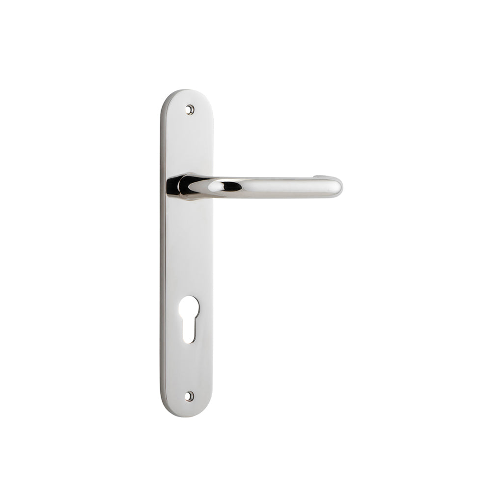 Oslo Lever - Oval Backplate Polished Nickel / Entrance / Lever Set Only