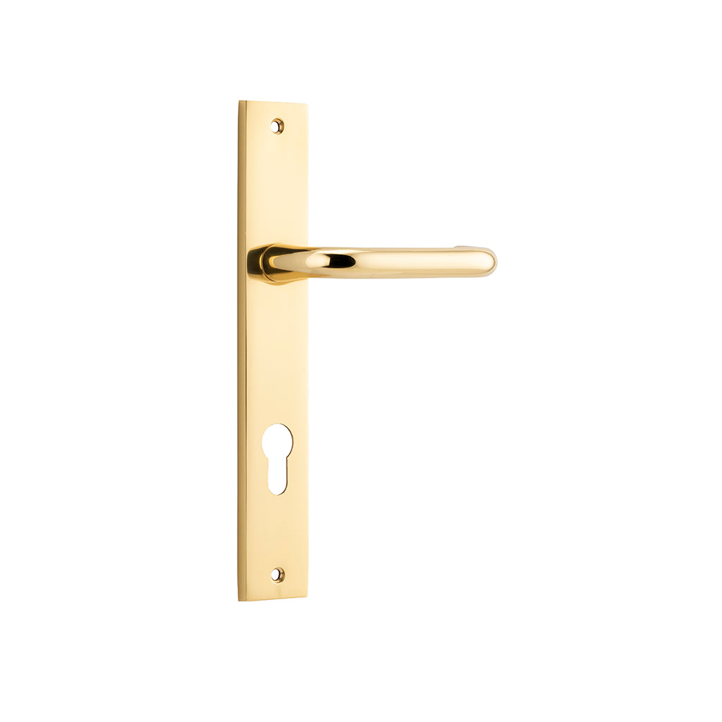 Oslo Lever - Rectangular Backplate Polished Brass / Entrance / Lever Set Only