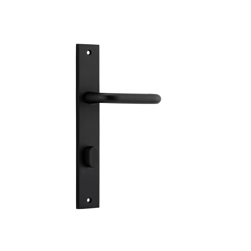 Oslo Lever - Rectangular Backplate Matt Black / Privacy / Lever Set Only