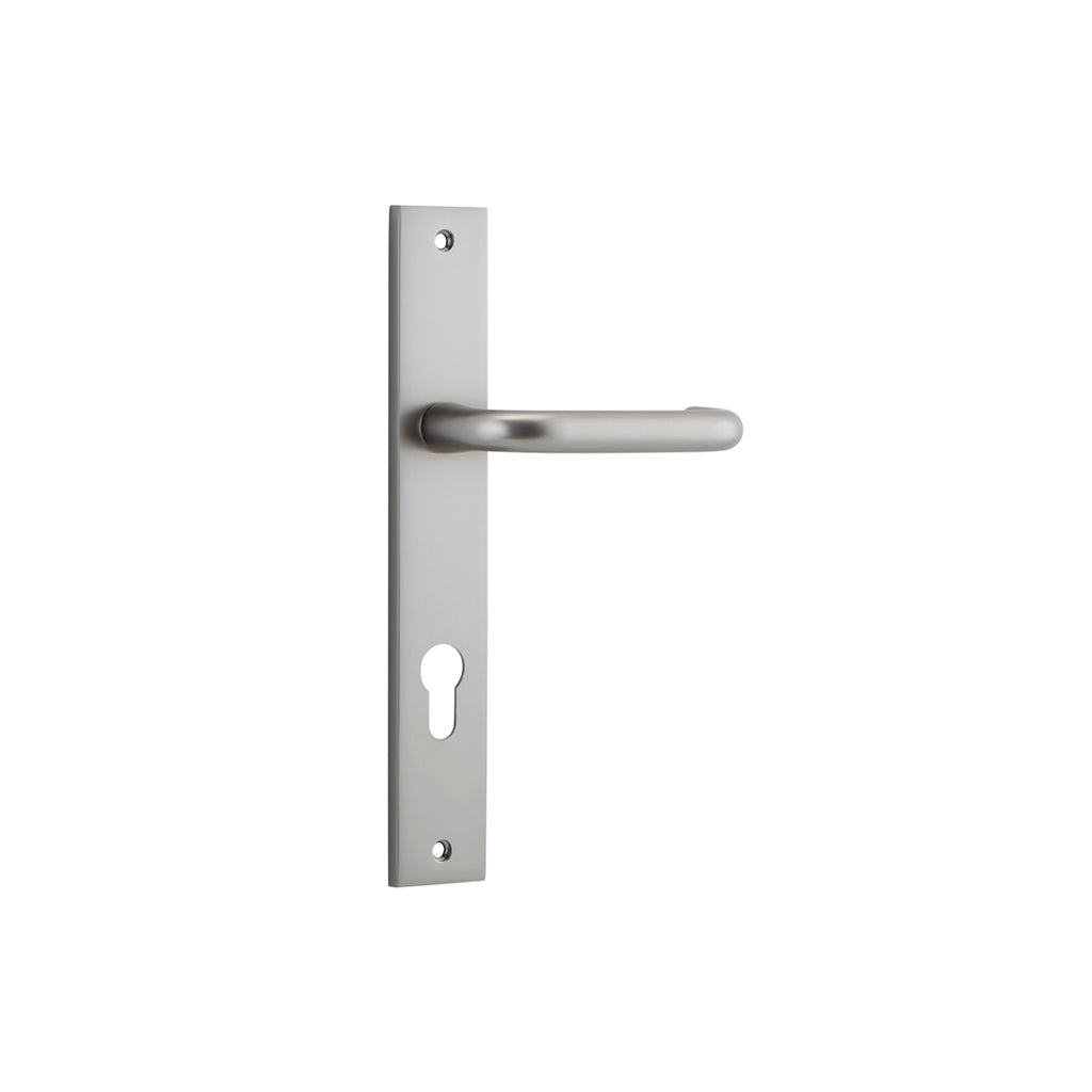 Oslo Lever - Rectangular Backplate Satin Nickel / Entrance / Lever Set Only