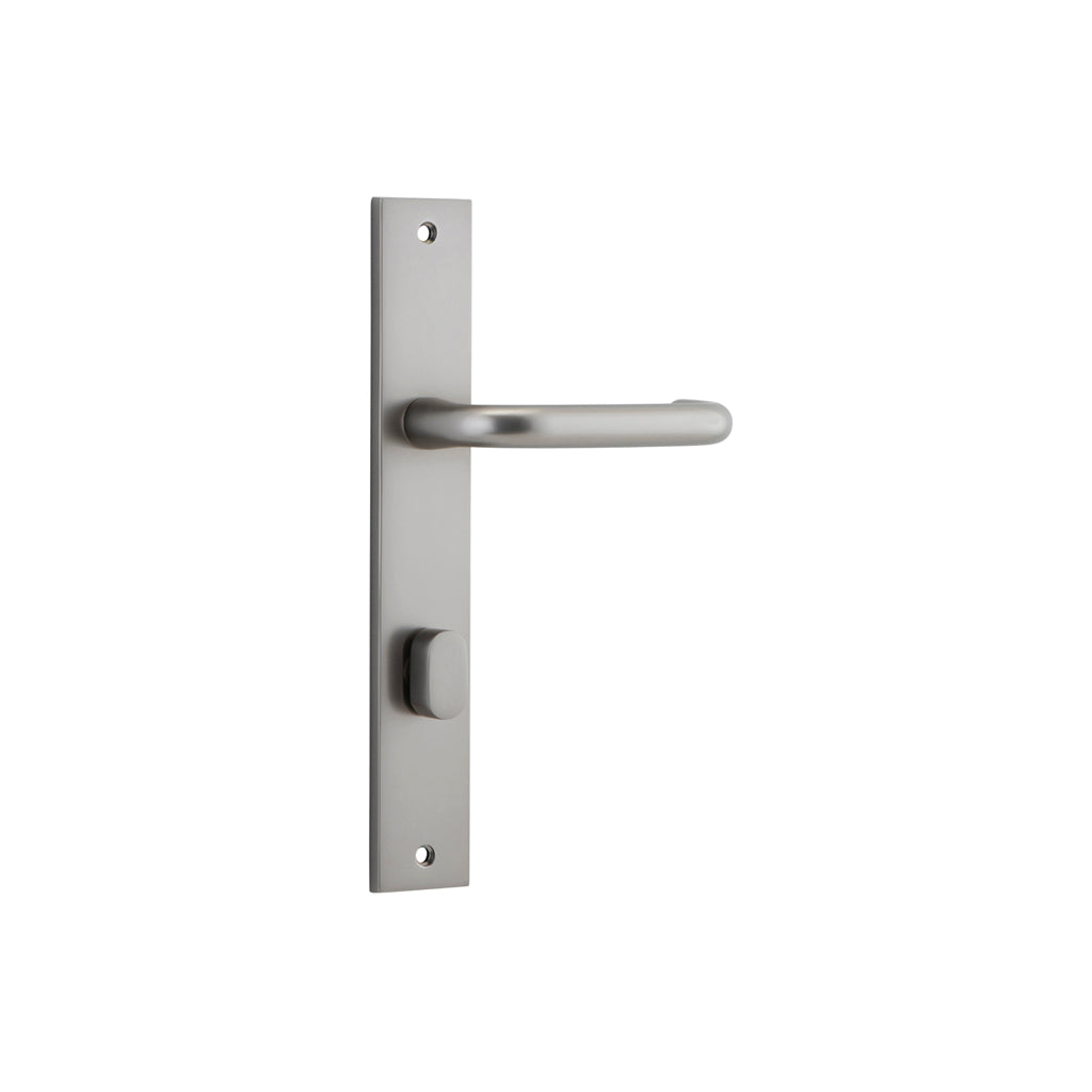 Oslo Lever - Rectangular Backplate Satin Nickel / Privacy / Lever Set Only