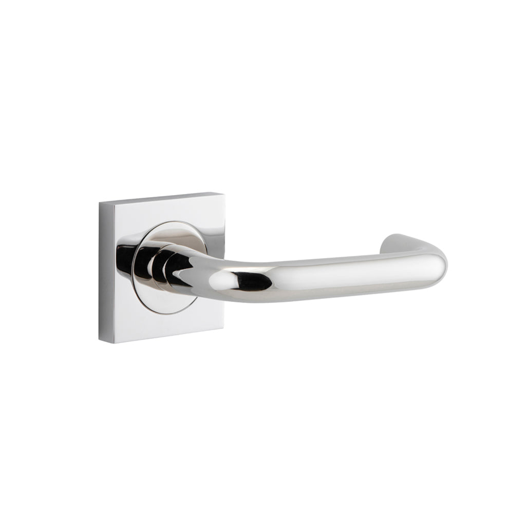 Oslo Lever - Square Rose Polished Nickel / Passage / Lever Set Only