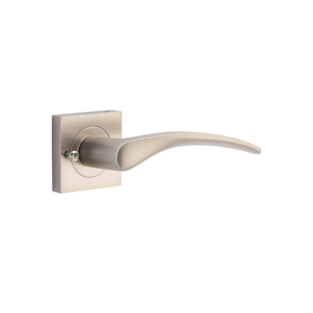 Oxford Lever - Square Rose Satin Nickel / Passage / Lever Set Only