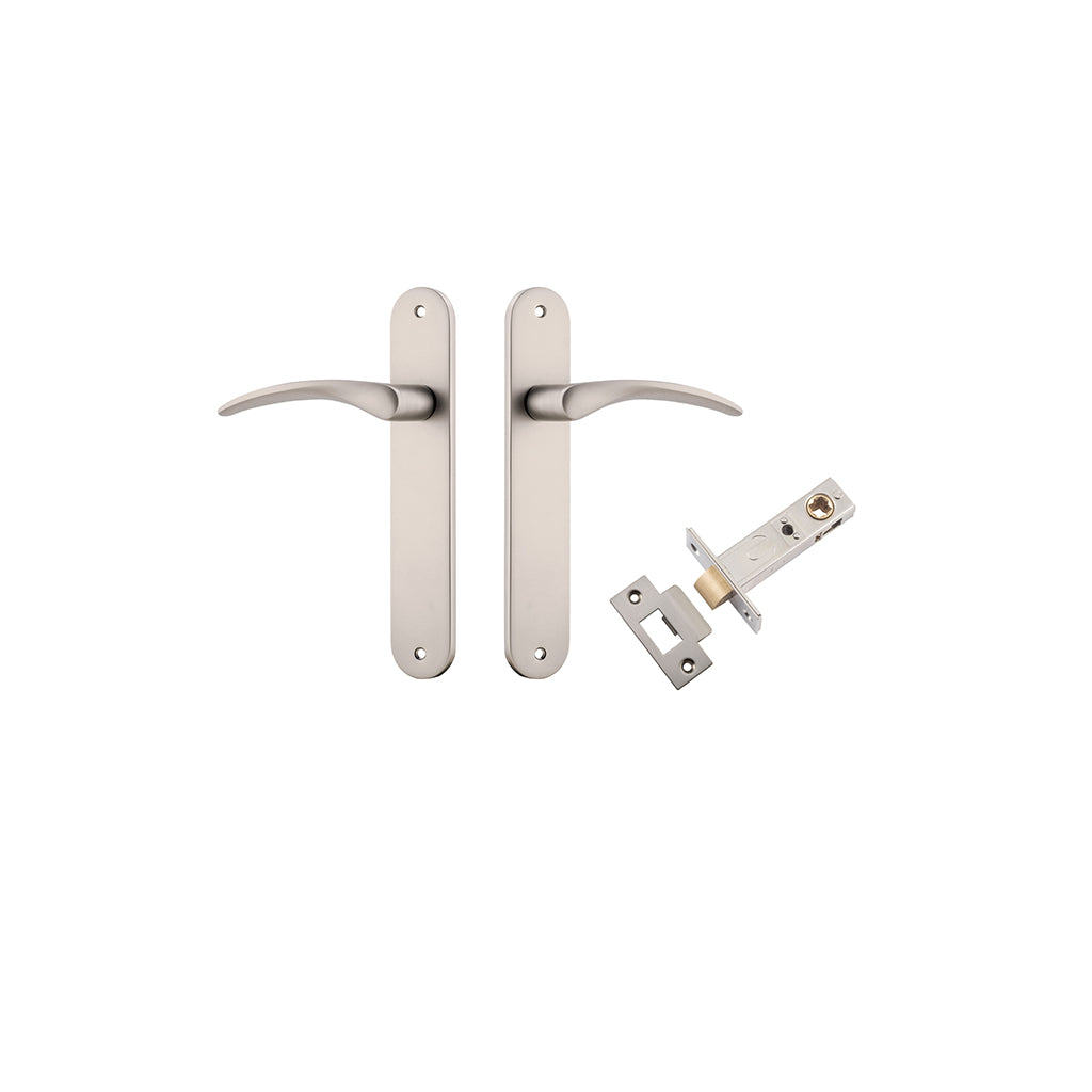 Oxford Lever - Oval Backplate Satin Nickel / Passage / Passage Kit