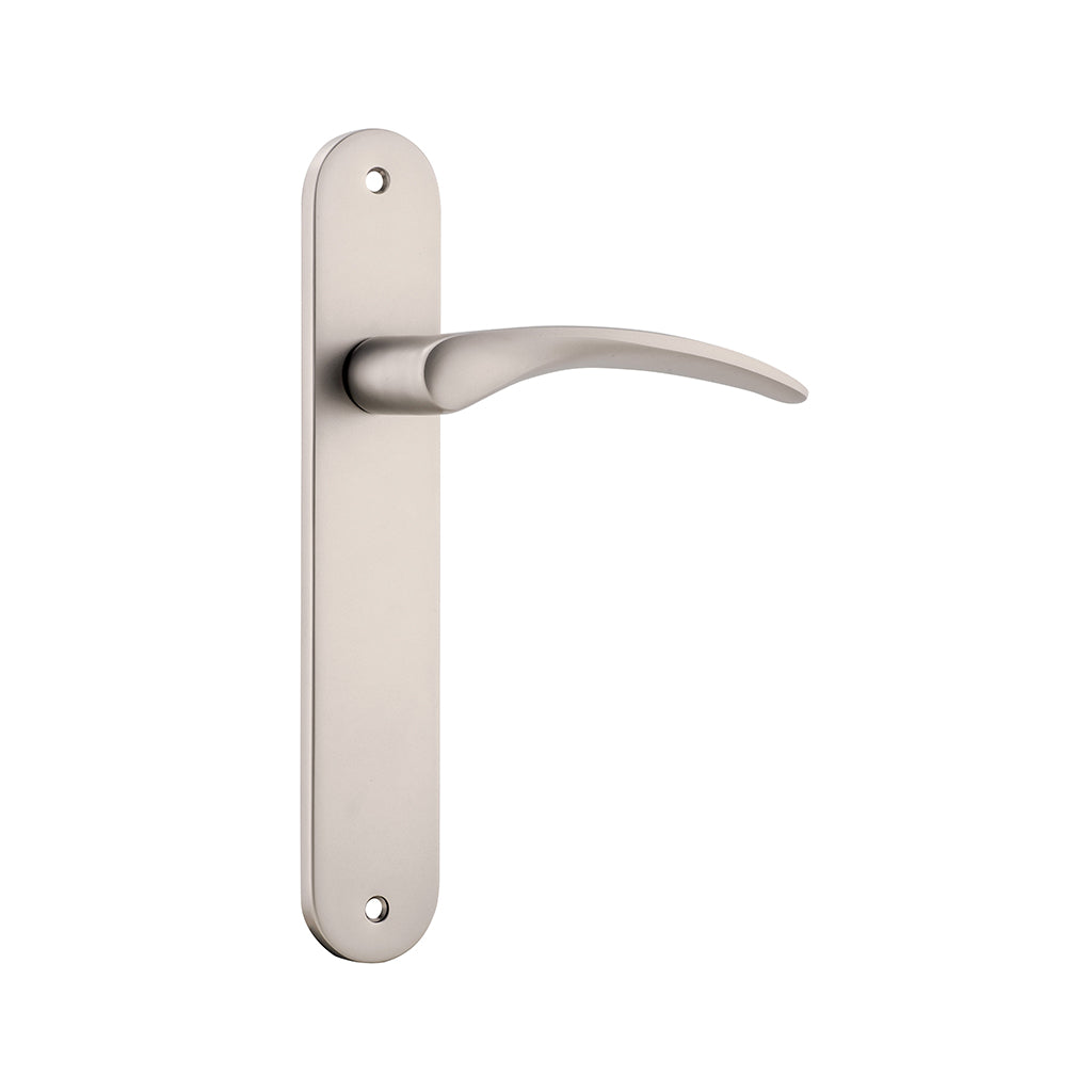 Oxford Lever - Oval Backplate Satin Nickel / Passage / Lever Set Only