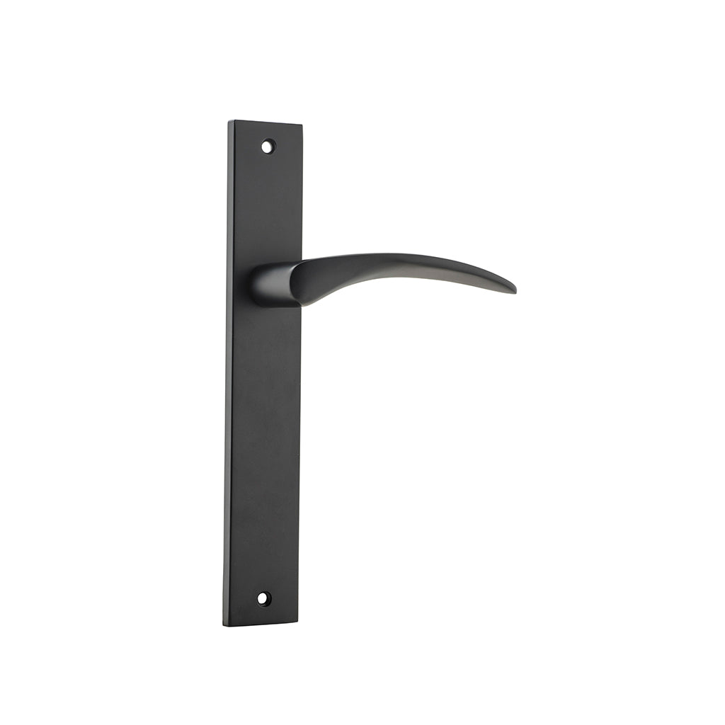 Oxford Lever - Rectangular Backplate Matt Black / Passage / Lever Set Only