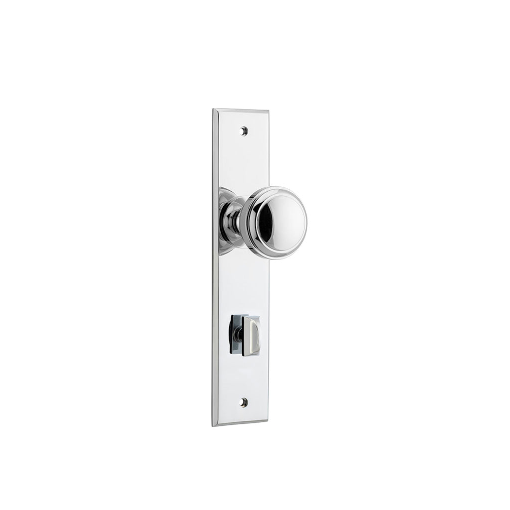 Paddington Knob - Chamfered Backplate Polished Chrome / Privacy / Lever Set Only