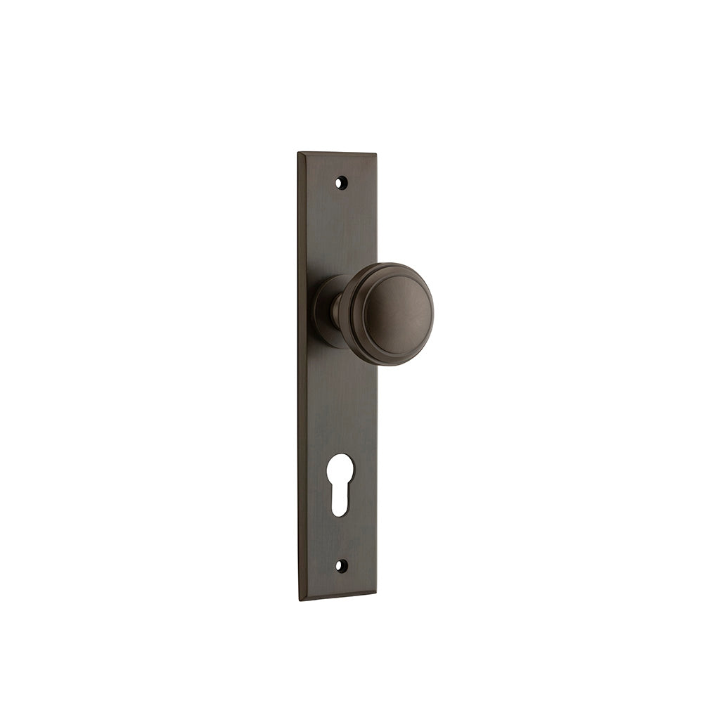 Paddington Knob - Chamfered Backplate Signature Brass / Entrance / Lever Set Only