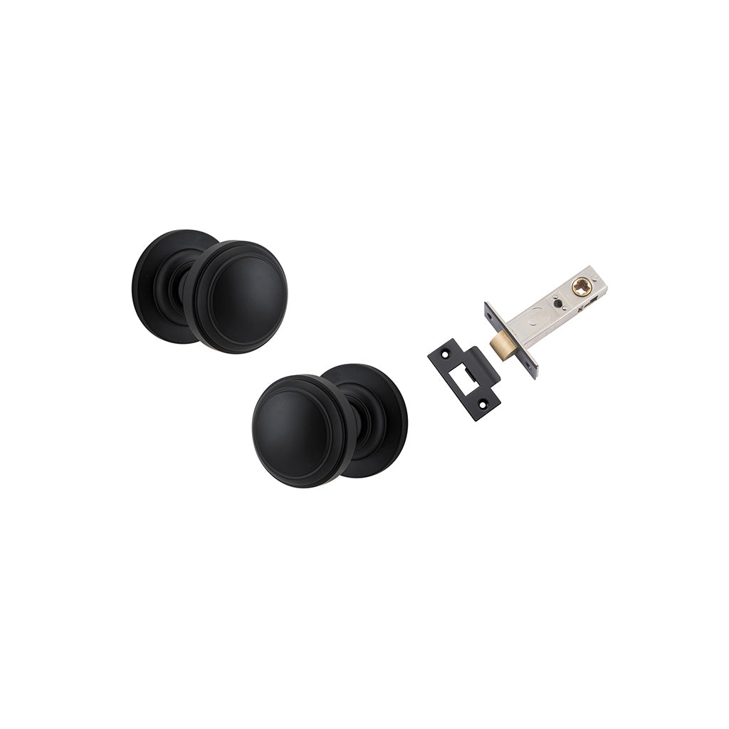Paddington Knob - Round Rose Matt Black / Passage / Passage Kit