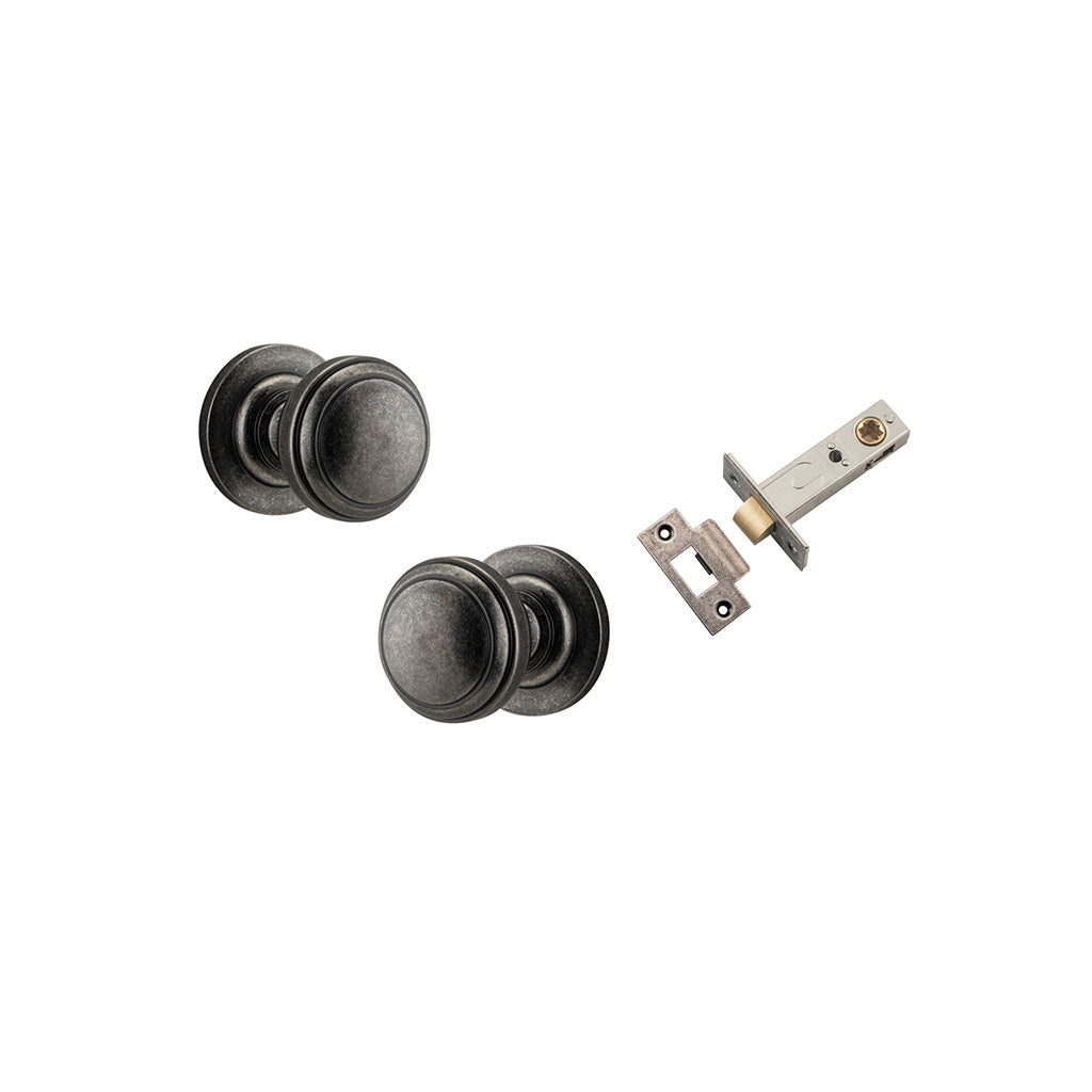 Paddington Knob - Round Rose Distressed Nickel / Passage / Passage Kit