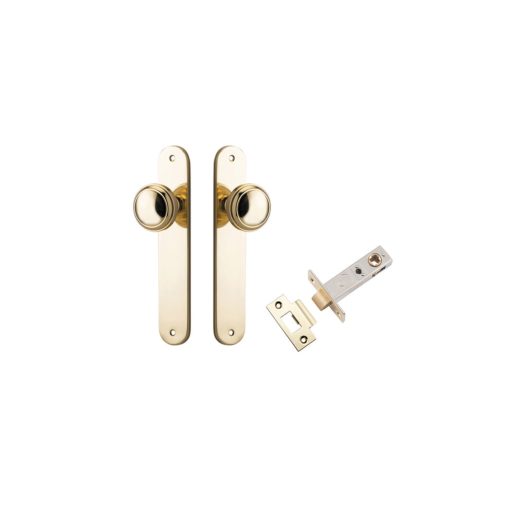 Paddington Knob - Oval Backplate Polished Brass / Passage / Passage Kit