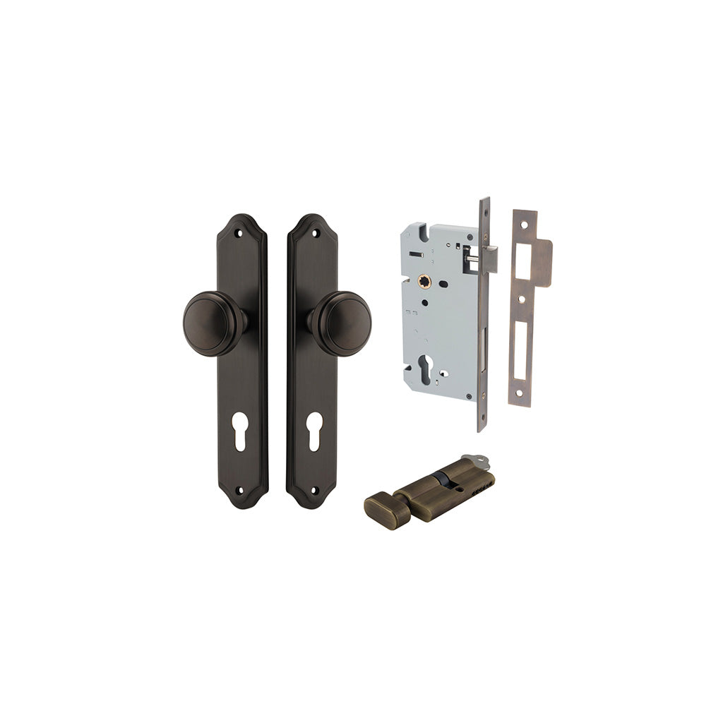 Paddington Knob - Shouldered Backplate Signature Brass / Entrance / Entrance Kit (Key-Thumb)