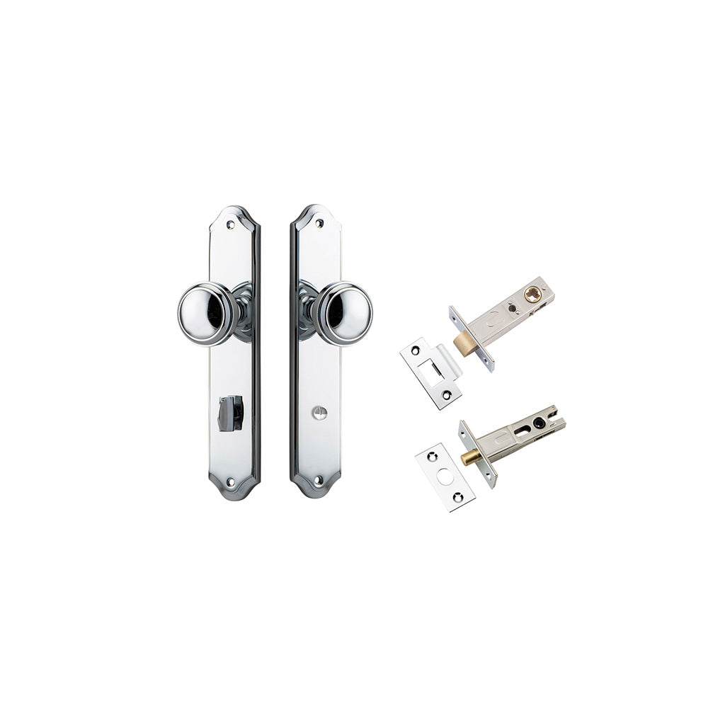 Paddington Knob - Shouldered Backplate Polished Chrome / Privacy / Separate Privacy Kit