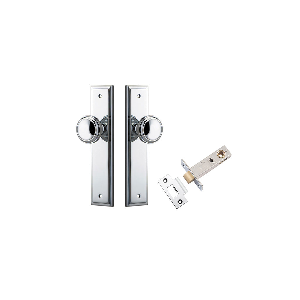 Paddington Knob - Stepped Backplate Polished Chrome / Passage / Passage Kit