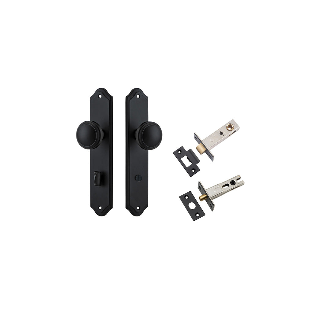 Paddington Knob - Shouldered Backplate Matt Black / Privacy / Separate Privacy Kit