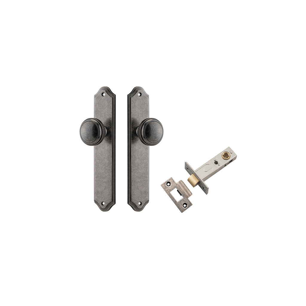 Paddington Knob - Shouldered Backplate Distressed Nickel / Passage / Passage Kit