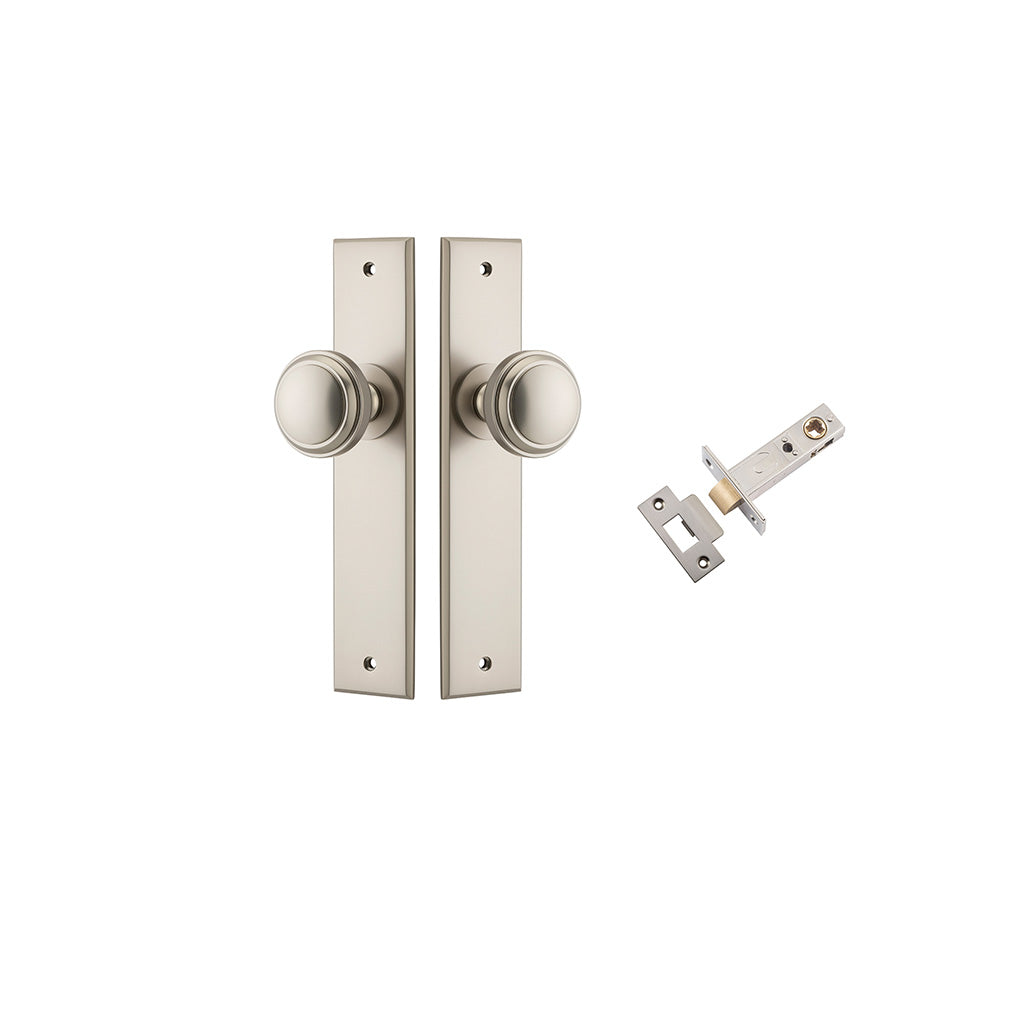 Paddington Knob - Chamfered Backplate Satin Nickel / Passage / Passage Kit